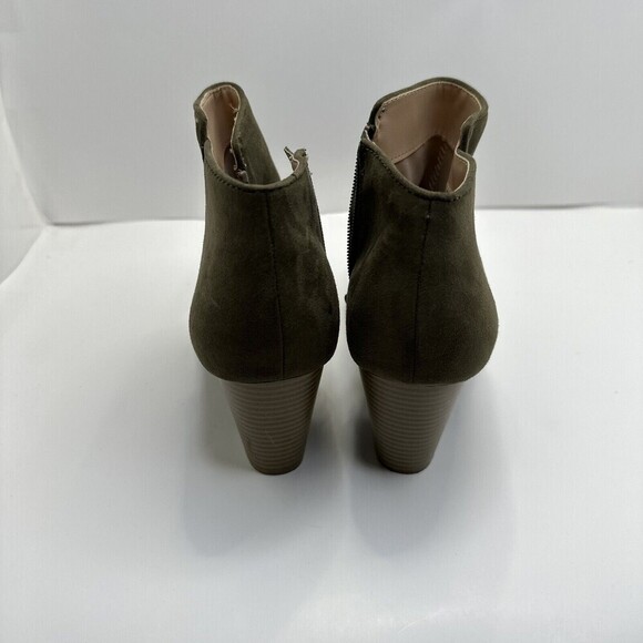 Old Navy Women's FauxSuede Basic Heeled Almond-Toe Zipper Ankle‎ Booties Shoes 8 - Picture 5 of 11